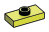 Plate Modified 1 x 2 with one stud, center in Yellow, Electric