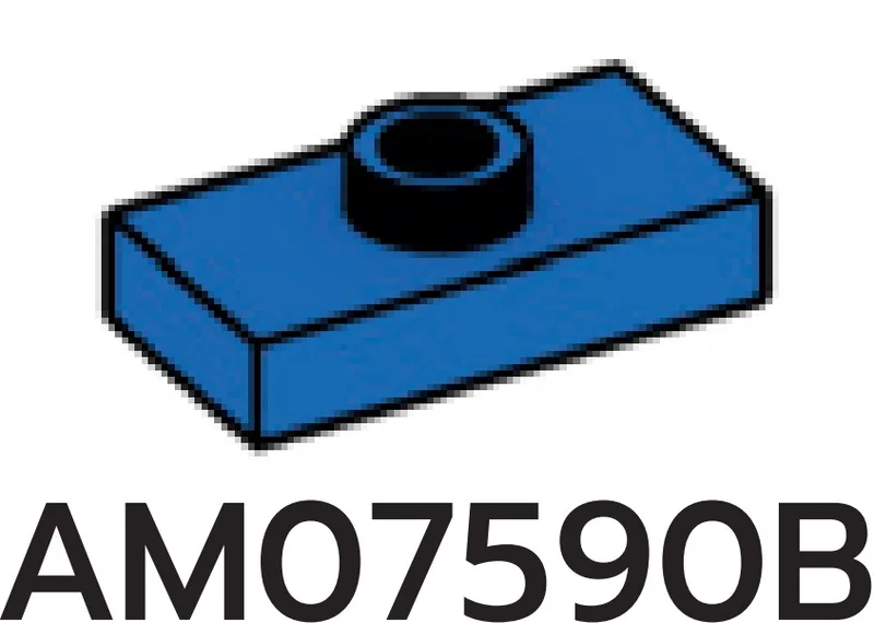 Plate Modified 1 x 2 with one stud, center in Blue