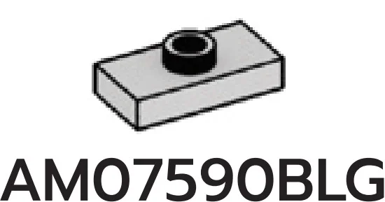Plate Modified 1 x 2 with one stud, center in Gray, Dull
