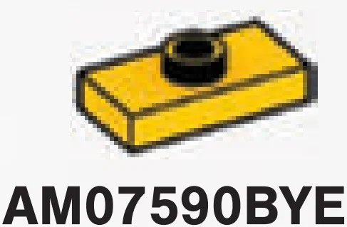 Plate 1 x 2 with one stud, center in Yellow, Lemon