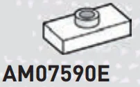 Plate 1 x 2 with one stud, center in White