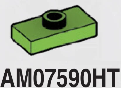 Plate Modified 1 x 2 with one stud, center