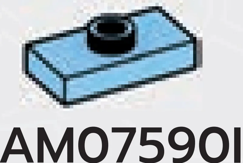 Plate Modified 1 x 2 with one stud, center