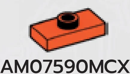 Plate Modified 1 x 2 with one stud, center