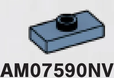 Plate Modified 1 x 2 with one stud, center