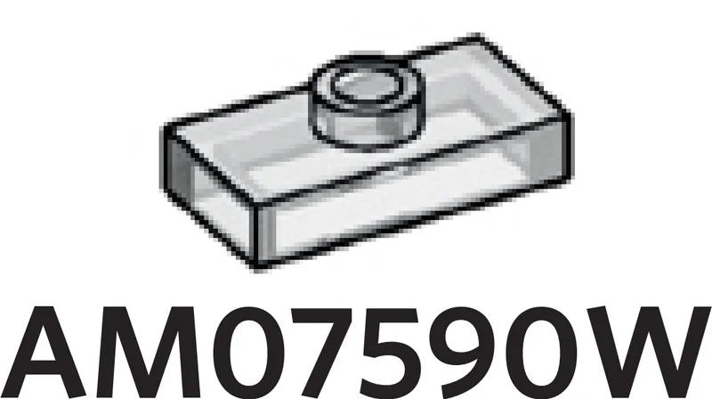 Plate Modified 1 x 2 with one stud, center