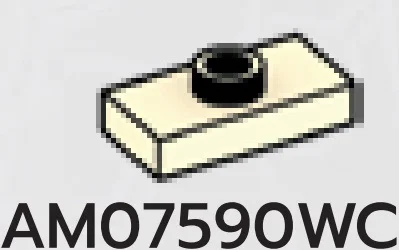 Plate Modified 1 x 2 with one stud, center