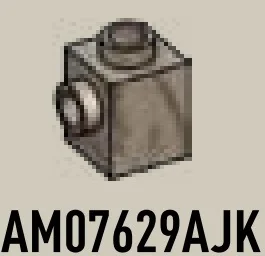 Brick 1 x 1 w/ Stud on 1 Side & Open Top & Back in Gray, Tarnished (Champagne) (Metallic Camo)