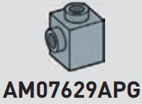 Brick 1 x 1 w/ Stud on 1 Side & Open Top & Back in Gray, Steel