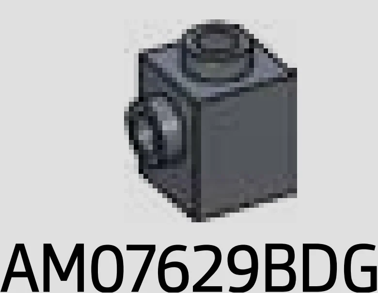Brick Modified 1 x 1 w/ Stud on 1 Side & Open Top & Back in Gray, Dark (Flake)