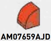 Brick 1 x 1 with half-curved top in Orange, Reddish (Translucent)