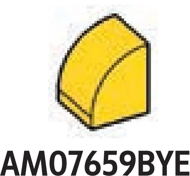 Slope Brick 1 x 1 with half-curved top in Yellow, Lemon