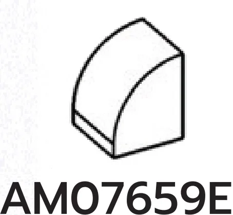 Slope Brick 1 x 1 with half-curved top in White