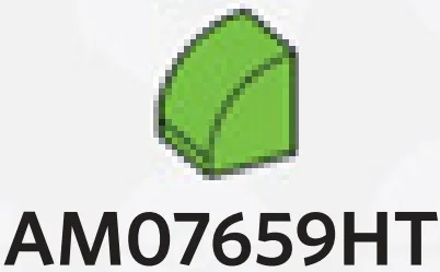 Slope Brick 1 x 1 with half-curved top in Green, Soft Grass