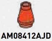Cone 1 x 1 with open top in Orange, Reddish (Translucent)