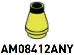 Cone 1 x 1 with open top in Yellow, Electric