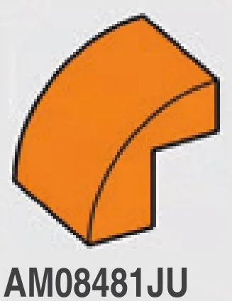 Slope 2 x 2 x 2 with half-curved top in Black