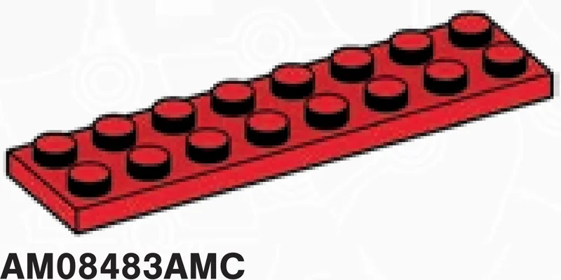Plate 2 x 8 in Red, Flame