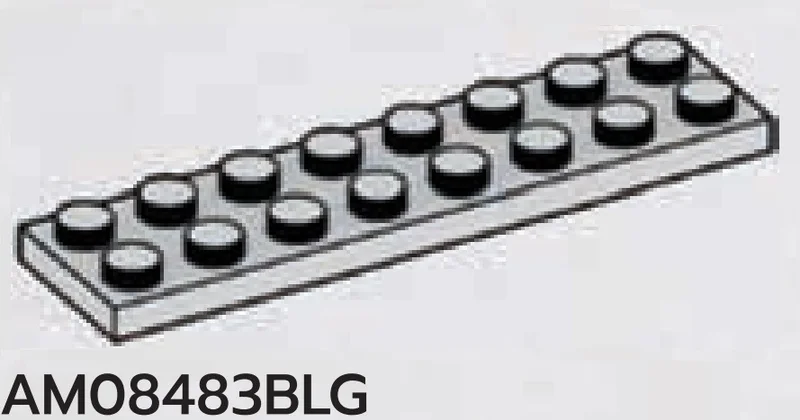 Plate 2 x 8 in Gray, Dull