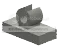 Tile 1 x 2 with top-mounted horizontal clip in Gray, Dark (Metallic)