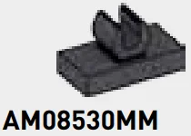 Tile 1 x 2 with top-mounted horizontal clip in Gray, Dark (Metallic)