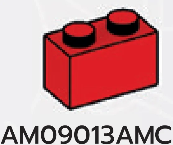Brick 1 x 2 in Red, Flame