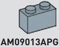 Brick 1 x 2 in Gray, Steel
