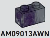 Brick 1 x 2 in Dark Gray/Purple, Marbled