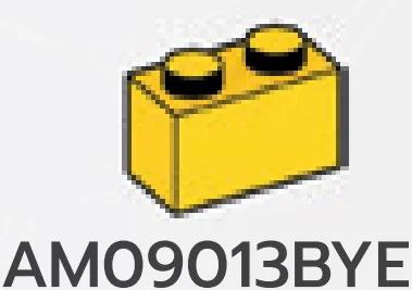 Brick 1 x 2 in Yellow, Lemon