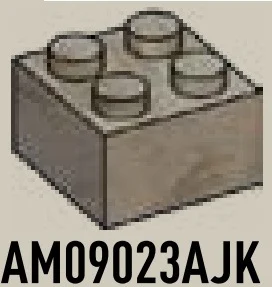 Brick 2 x 2 in Gray, Tarnished (Champagne) (Metallic Camo)