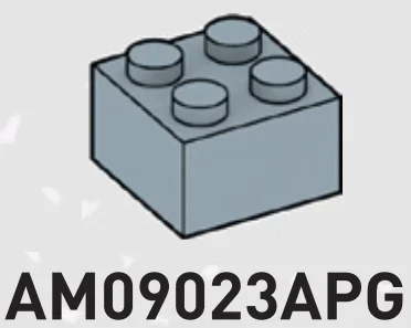 Brick 2 x 2 in Gray, Steel