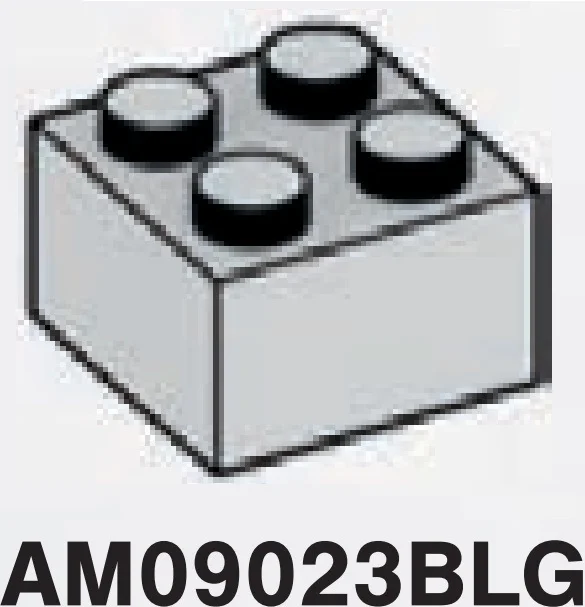 Brick 2 x 2 in Gray, Dull