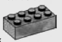 Brick 2 x 4 in Gray, Light Camo (Metallic)
