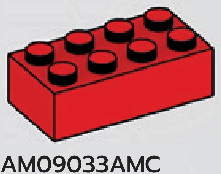Brick 2 x 4 in Red, Flame