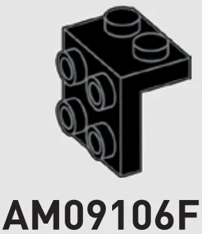 Bracket 1 x 2 - 2 x 2 with studs in Black