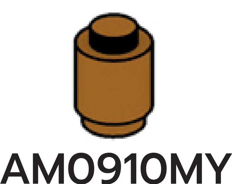 Brick Round 1 x 1 with Solid Stud in Brown, Milk Chocolate
