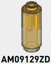 Brick Round 1 x 2 x 1 in Yellow (Translucent)