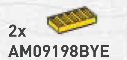 Tile Textured 1 x 2 with lateral notches in Yellow, Lemon