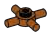 Plate 1 x 1 round with 4 horizontal pegs