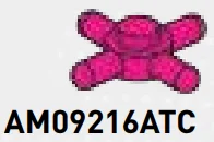 Plate 1 x 1 round with 4 horizontal pegs in Pink, Barbie