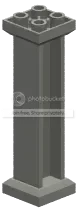 Brick 2 x 6 x 2 column, square in Gray, Dark (Metallic)