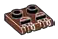 Hinge plate 2 x 2 with 5 fingers in Brown, Reddish