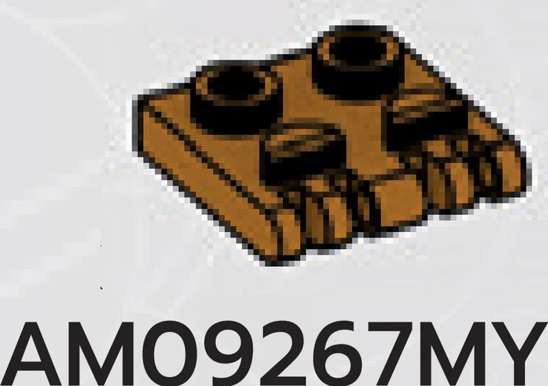 Hinge plate 2 x 2 with 5 fingers in Brown, Milk Chocolate
