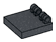 Hinge tile 2 x 2 with 4 fingers in Metal, Iron (Metallic)