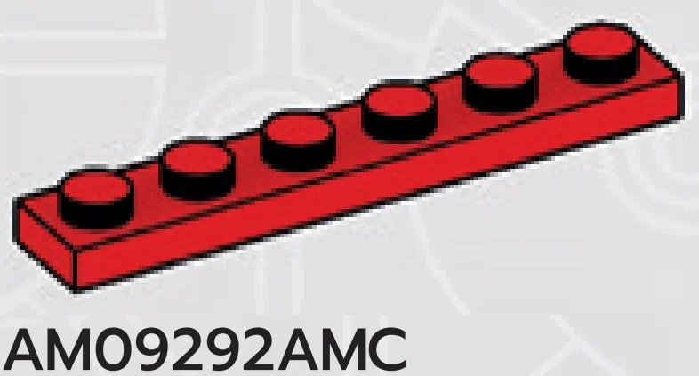 Plate 1 x 6 in Red, Flame