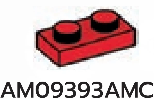 Plate 1 x 2 in Red, Flame