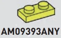 Plate 1 x 2 in Yellow, Electric