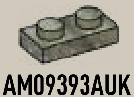 Plate 1 x 2 in Gray, Concrete (Camo)