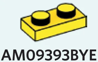 Plate 1 x 2 in Yellow, Lemon