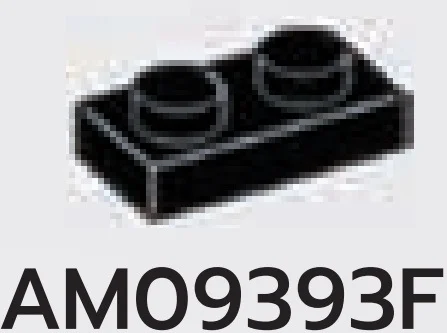Plate 1 x 2 in Black